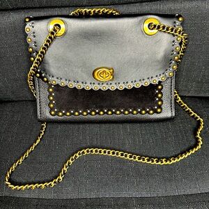 Lightly Used Coach Parker With Edge Scallop Rivets